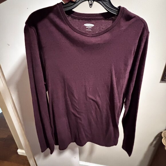 Old Navy men's long sleeve soft washed tee SZ: S/ Raisin color - Picture 11 of 12